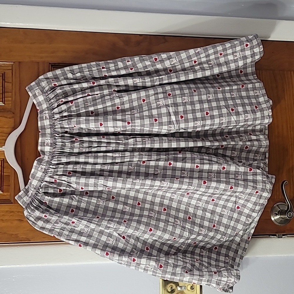 Hell Bunny Gray and Red Checkered Mini Skirt
